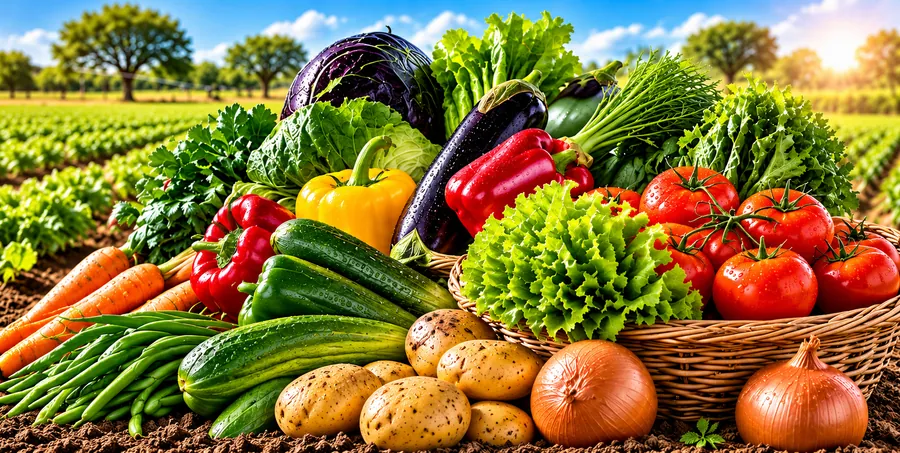 Panier de légumes frais : tomates, oignons, pommes de terre